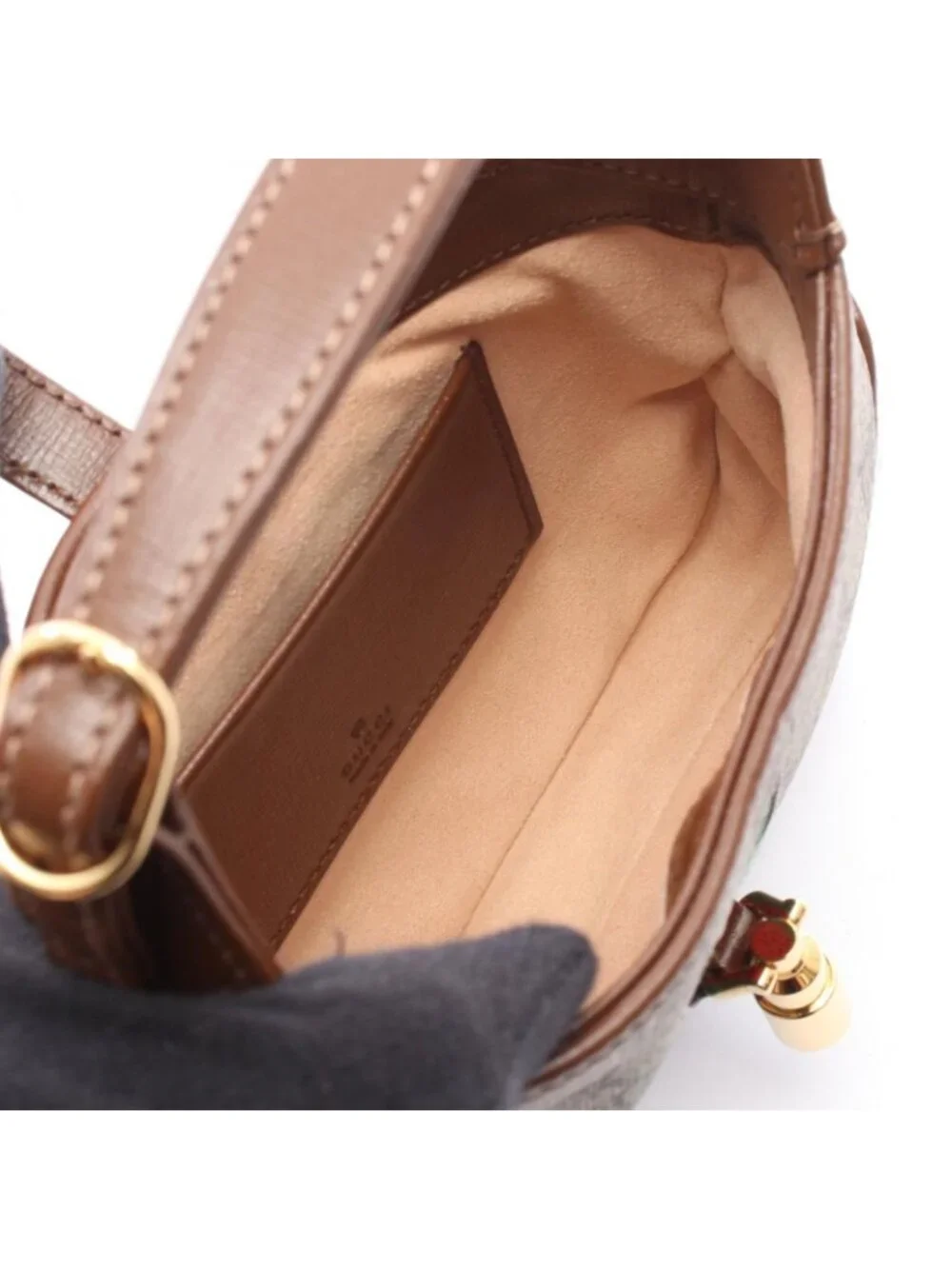 Gucci Handbag Jackie GG Supreme 2-Way Beige Brown Canvas Leather Mini Hobo